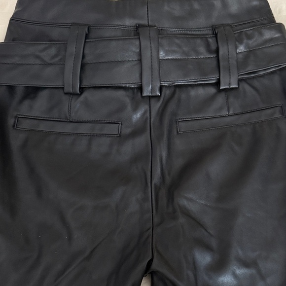 Elegant Black Faux Leather Pantsuit - Picture 6 of 6